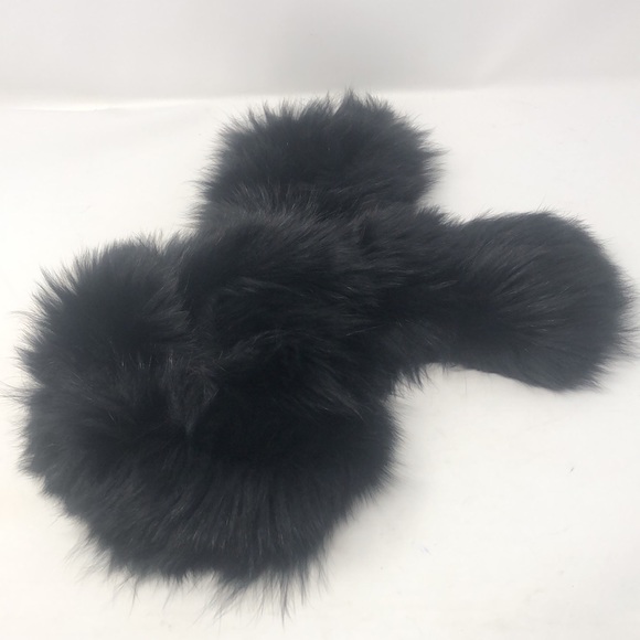 Preston & York 100 % Black Fox Fur Scarf Stole - Picture 1 of 12
